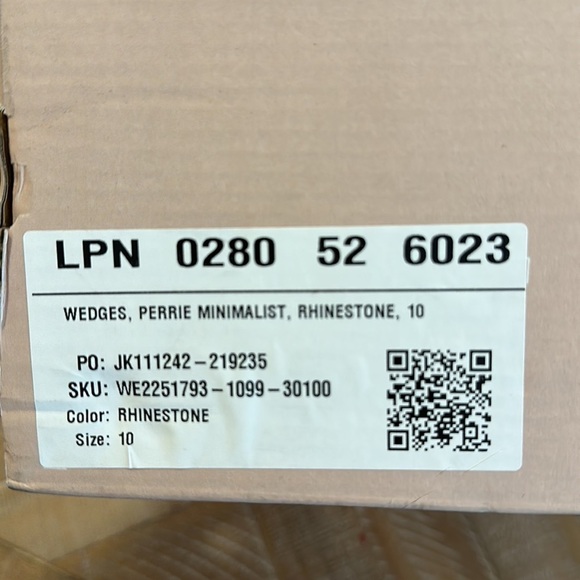 NEW Just Fab Rhinestone Perrie Minimalist White Wedge Heel Slip-on Sandal - Picture 8 of 12